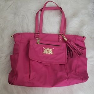 Juicy Couture pink nylon diaper bag w/changing pad